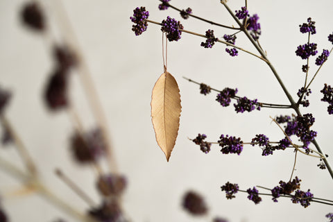 alissa coe studio chestnut ceramic leaf ornament