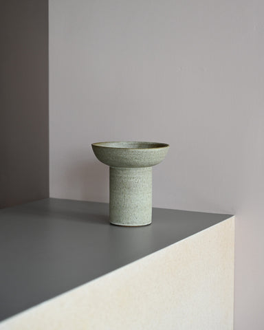 alissa coe studio pedestal ceramic vase jade glazed stoneware 