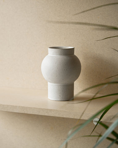 alissa coe studio high boule ceramic vase white glazed