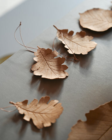 alissa coe studio oak leaf ornaments ceramic