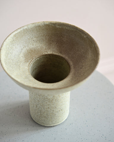 alissa coe studio pedestal ceramic vase jade glazed stoneware 