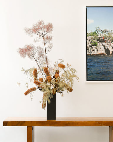 ashley botten design selina disera photography dried flowers arrangement potter vessel