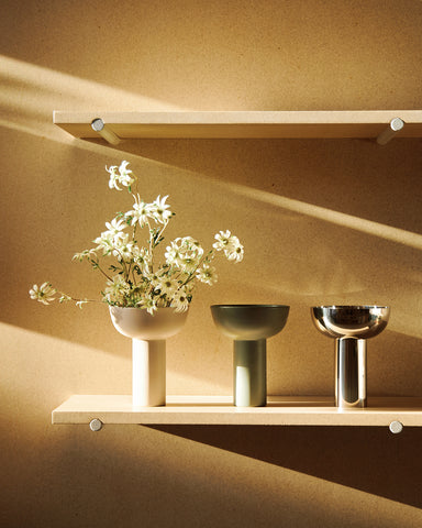 blomus miyabi vase ceramic metal group flowers