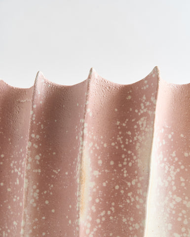 clam lab ceramic vase planter pink ridges