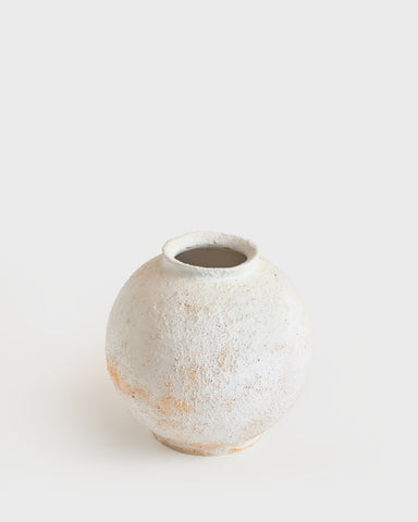 clam lab ceramic vase big rough round white