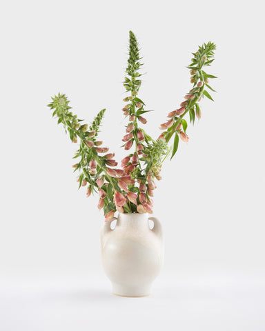 Handled Round Vase Titanium Mint