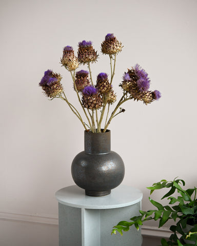 dried cardoon alissa coe studio ceramic vase