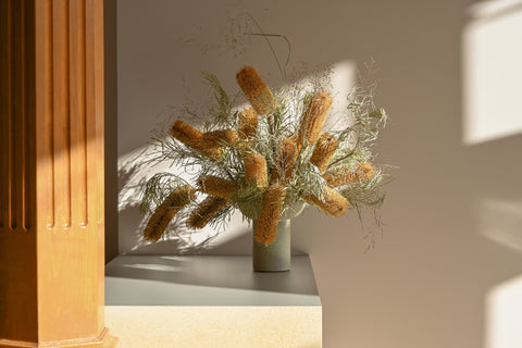 dried flowers custom arrangement banksia-spinulosa alissa coe studio ceramic vase