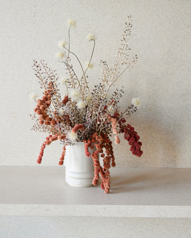 confetti cup grey dried flowers