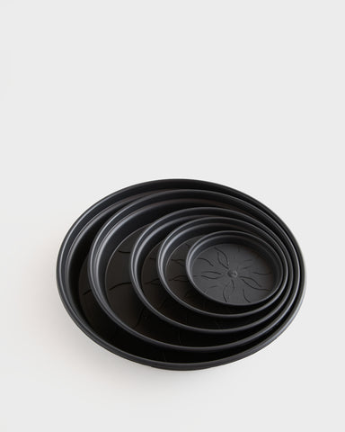 elho saucer sizes black recycled plastic
