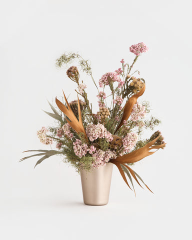 dried flowers tumbler arrangement large bronze rice flower