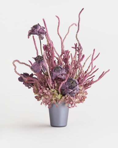 dried flowers tumbler arrangement large steel lotus 