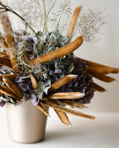 dried flowers tumbler arrangement bronze medium