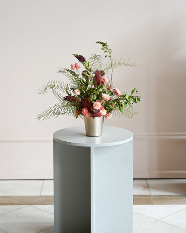 dried flowers tumbler arrangement medium bronze