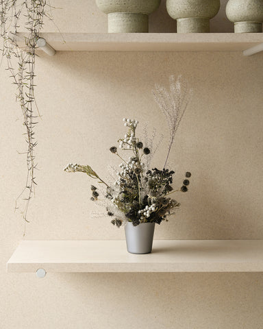dried flowers tumbler arrangement medium steel