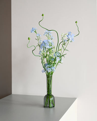 gather vase a grey fresh flowers