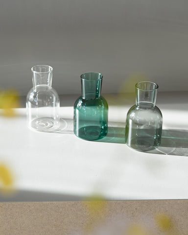 gather vase c clear green grey glass