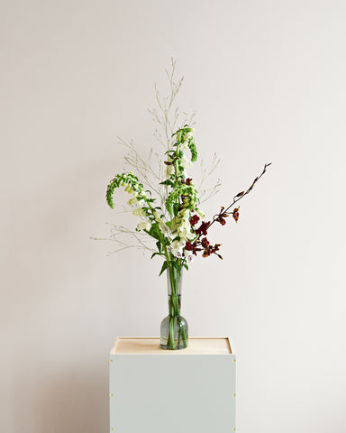 gather vase a clear glass fresh flowers