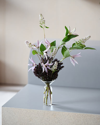 gather vase solo d clear glass fresh flowers