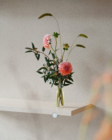 gather vase solo d clear glass fresh flowers