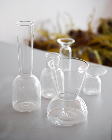 gather vase set clear glass