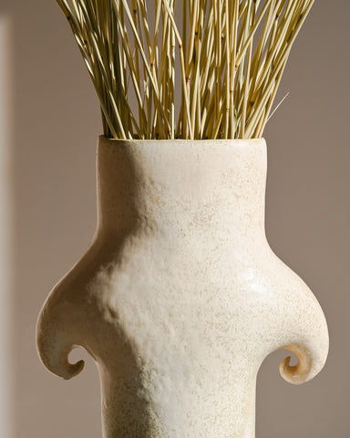 dried flowers golden oats stipa gigantea clam lab ceramic vase
