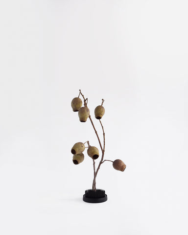 hanakatsu kenzan flower frog 104 black eucalyptus pods