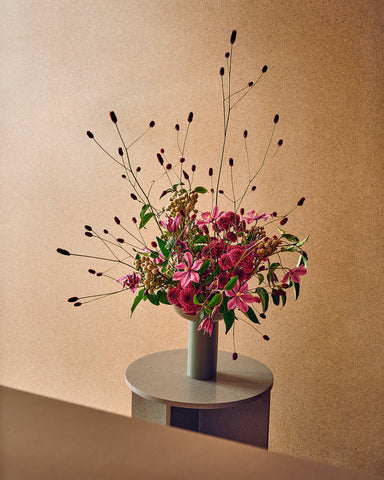 miyabi ceramic vase arrangement fresh flowers