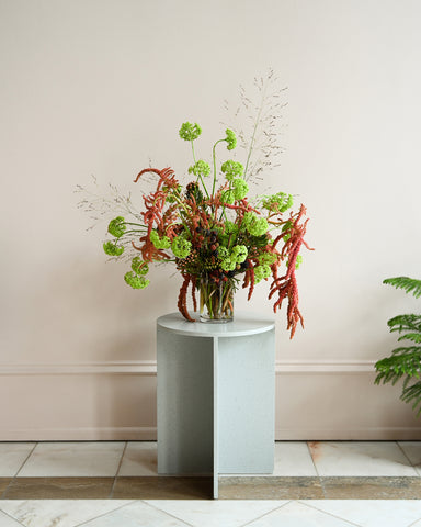 fresh flowers standard glass vase arrangement