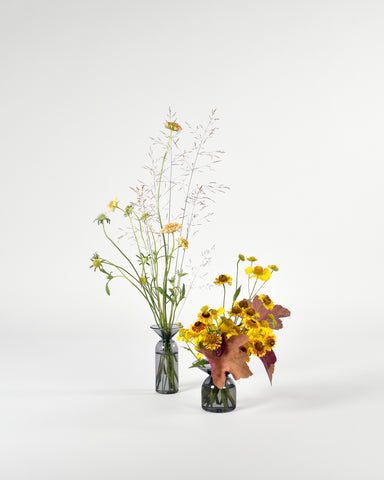 gather vase duo d&e grey flowers